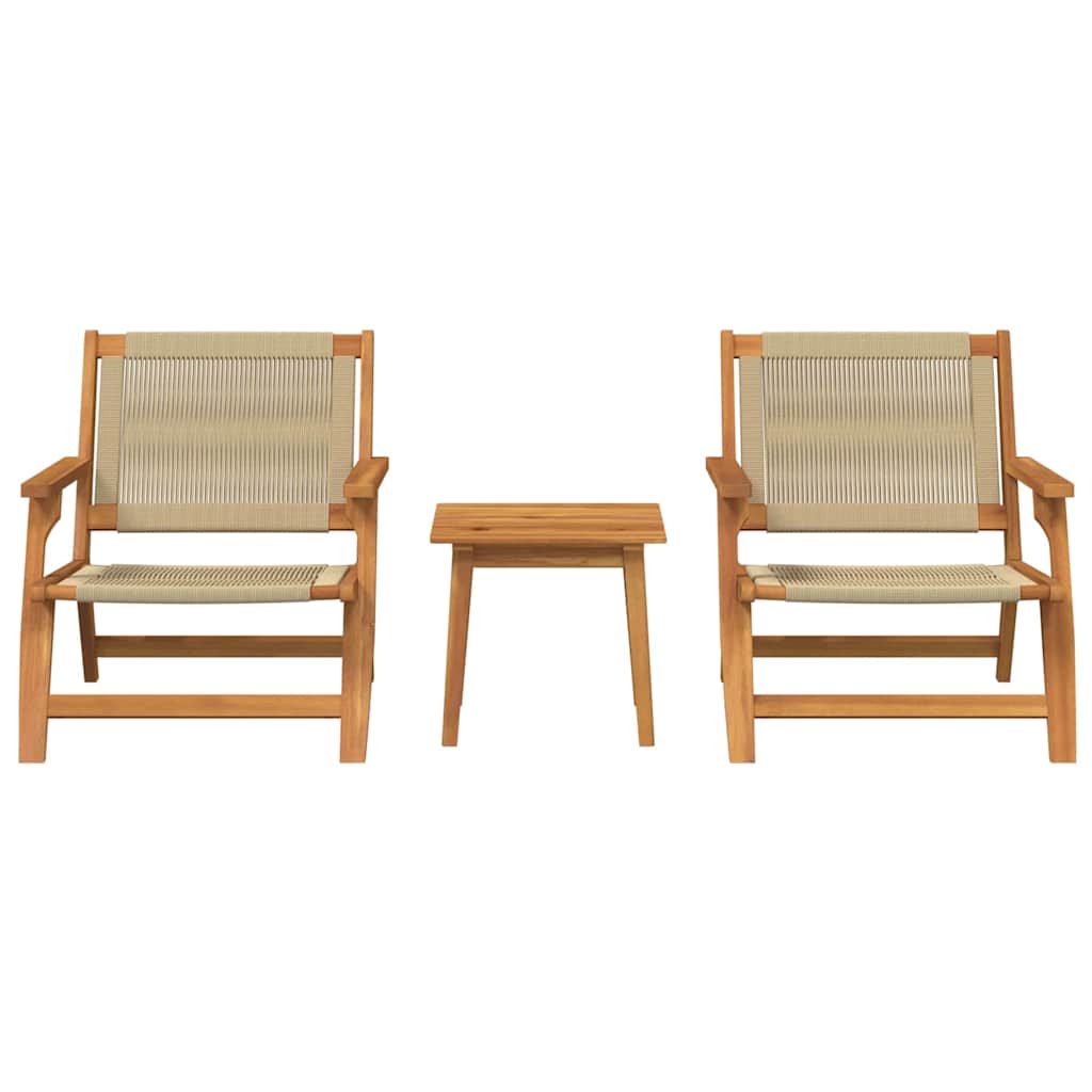 Garden Chairs with Table 3 pcs Beige 45 x 45 x 40 cm